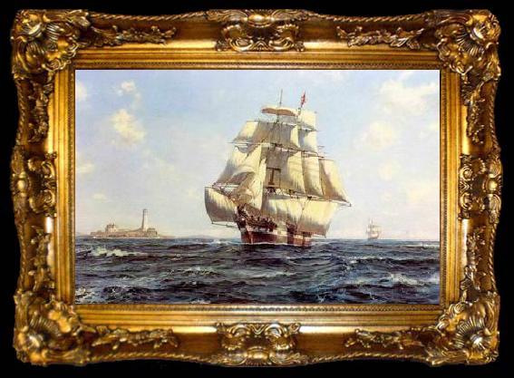 framed  unknow artist Seascape, boats, ships and warships. 77, ta009-2